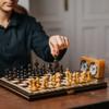 2 in 1 Cherry Olympic Chess and Checkers Set NO. 3 | Master Of Chess | Wooden Set 35 x 35 cm | Chess Board with Draughts/Drafts Pieces Set for Adults and for Kids view 2