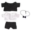 niannyyhouse Black Suit Coat Bow Tie White Shirt Pants 15cm Plush Doll Clothes Doll Dress Up (Black-1) view 1