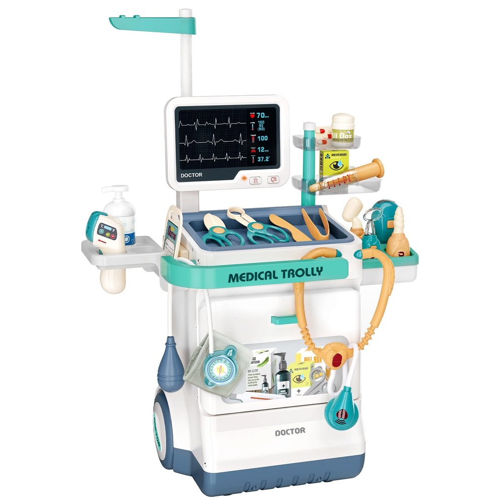 Jovow Doctor Kit for Toddlers 3-5, Medical Kit with Sound and Light Functions, Doctor Playset for Kids Birthday Gift