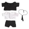 niannyyhouse Black Suit Coat Tie White Shirt Pants 15cm Plush Doll Clothes Doll Dress Up (Black-2) view 1