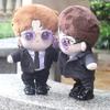 niannyyhouse Black Suit Coat Tie White Shirt Pants 15cm Plush Doll Clothes Doll Dress Up (Black-2) view 2