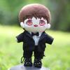niannyyhouse Black Suit Coat Tie White Shirt Pants 15cm Plush Doll Clothes Doll Dress Up (Black-2) view 3