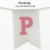 Burlap Happy Birthday Banner, Assembled Reusable Pink Happy Sign for Rustic Birthday Party Decorations view 3