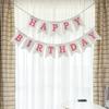 Burlap Happy Birthday Banner, Assembled Reusable Pink Happy Sign for Rustic Birthday Party Decorations view 4