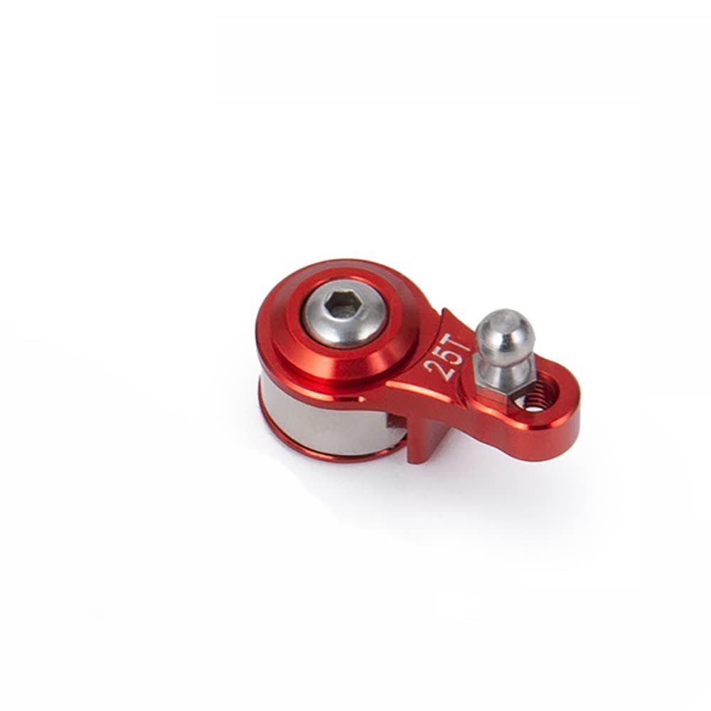NORMICHIC 25T Aluminium Servo Saver Arm for TRX4 TRX6, Differential and Shift Steering Gear Arm for Traxxas RC Crawler (Red)