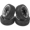 4Pcs HIRCQOO OD 2.55" 1/10 On Road Rubber Tires & 12mm Hex Hub Plastic Wheel Rims Compatible with Traxxas HSP Tamiya HPI Kyosho Redcat 1/10 On-Road Touring Car view 3
