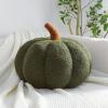 3D Pumpkin Throw Pillow Hugging, Fluffy Pumpkin Plush Pumpkin Stuffed Animal Toys, Pumpkin Pillow Sofa Cushion Pumpkin for Home Decor Halloween, Christmas or Birthday Party (Olive Green, 8 Inch) view 2