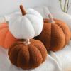 COSGOO 3D Pumpkin Throw Pillow, Fluffy Plush Stuffed Animal Toys, Pumpkin Pillow Sofa Cushion for Home Decor Halloween, Christmas or Birthday Party (White, 12 Inch) view 3