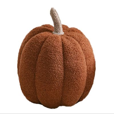 3D Pumpkin Throw Pillow, Fluffy Plush Stuffed Animal Toys, Pumpkin Pillow Sofa Cushion for Home Decor Halloween, Christmas or Birthday Party (Coffee, 8 Inch)