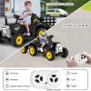 OLAKIDS 12V Kids Ride On Tractor, 2 in 1 Electric Vehicle with Remote Control, Detachable Trailer, Toddlers Battery Powered Driving Toy with 2 Speeds, Music, USB, Bluetooth, Lights (Black) view 2
