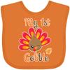 inktastic My 1st Gobble with Turkey Face Baby Bib Orange 2d5c0 view 1