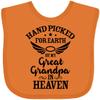 inktastic Handpicked for Earth By My Great Grandpa in Heaven Baby Bib Orange 37293 view 1