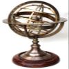 Divine Handicraft 11" Brass Armillary Sphere Globe Astrolabe Zodiac Engraved Celestial Globe On Wooden Base view 1