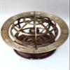 Divine Handicraft 11" Brass Armillary Sphere Globe Astrolabe Zodiac Engraved Celestial Globe On Wooden Base view 3