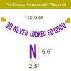 30 NEVER LOOKED SO GOOD Banner, Pre-Strung,Purple Glitter Paper Banner Sign Garlands,30th Birthday Party Decorations Supplies,Letters Purple,SUNbetterland view 2