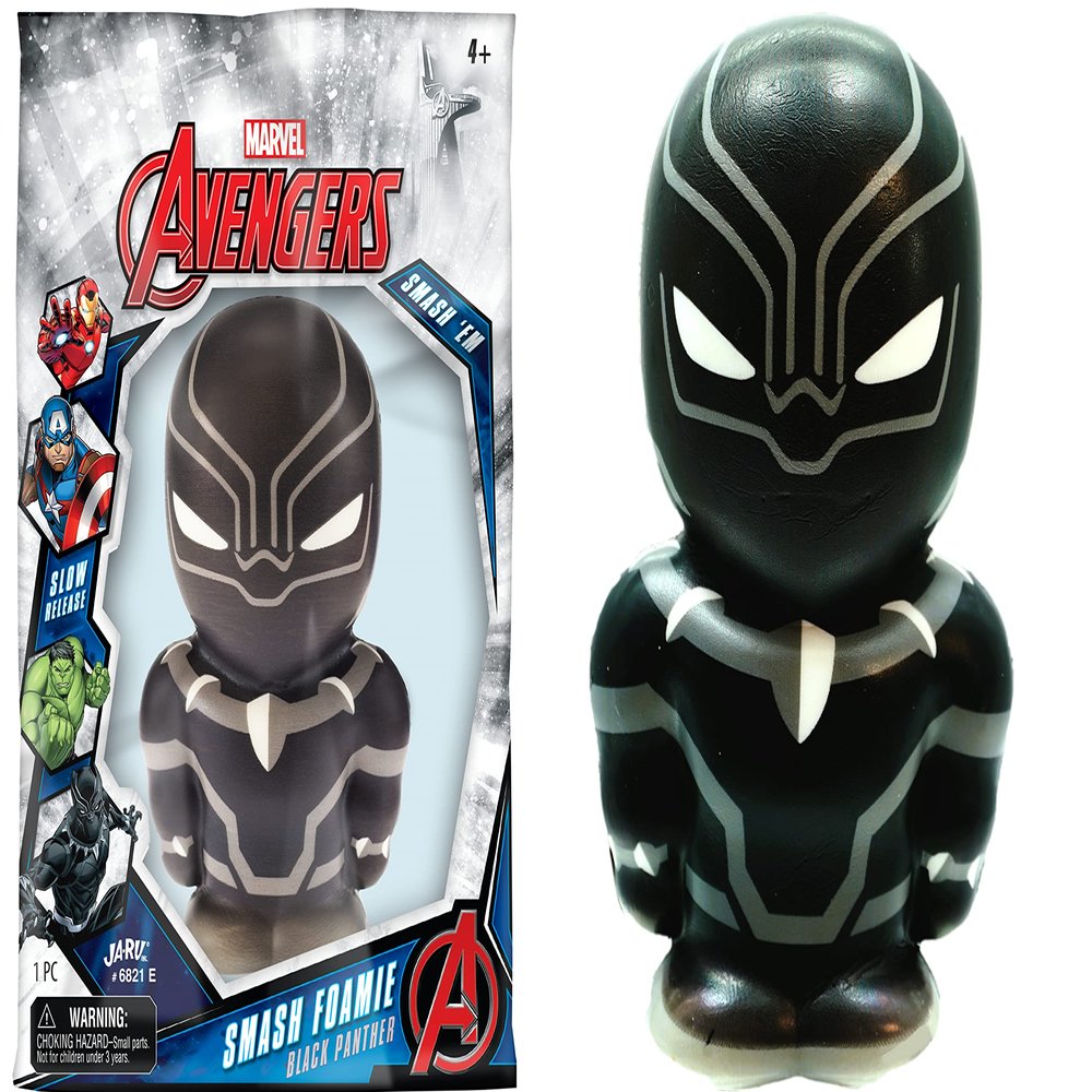 JA-RU Marvel Avengers Squishy Foam Stress Balls (1 Black Panther Toy) Jumbo Slow Rising Squishy Toys for Kids | Stress Relief Toy | Superhero Themed Birthday Gifts & Prizes. E-6821-1s