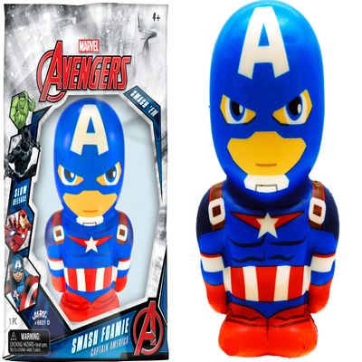 JA-RU Marvel Avengers Figures Large 5.5" Foam Ball (1 Captain America) Squishy Toy Action Super Hero Spiderman, Hulk, Iron Man & Black Panther. Fidget Ball Stress Toy D-6821-1s
