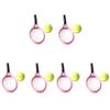 6sets Mini Tennis with Prop Miniature Ball and Random Rackets Accessory Sports Doll Balls Equipment Garden of Topper Kit Fairy Decorative Model House for Decoration (Random Color) view 1