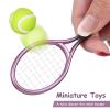 6sets Mini Tennis with Prop Miniature Ball and Random Rackets Accessory Sports Doll Balls Equipment Garden of Topper Kit Fairy Decorative Model House for Decoration (Random Color) view 3