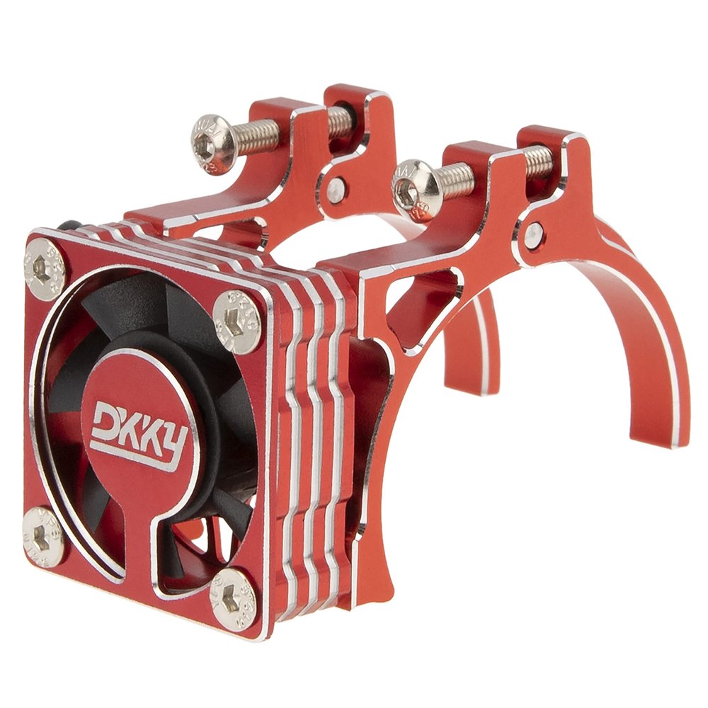 DKKY RC Motor Cooling Fan Heatsink 40-43mm Adjustable for Arrma Axial Traxxas 1/8 1/10 RC Crawler Car 4274 4068 4268 with 42mm Motor (Red)
