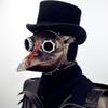 Dajingkj Plague Doctor Mask Steampunk PU Leather Long Nose Bird Beak Half Plague Mask Adjustable Scary Halloween Mask Costumes Props view 3