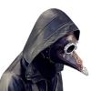 Dajingkj Plague Doctor Mask Steampunk PU Leather Long Nose Bird Beak Half Plague Mask Adjustable Scary Halloween Mask Costumes Props view 4