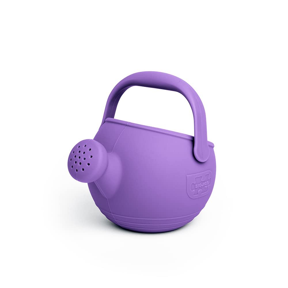 Bigjigs Toys Silicone Children's Watering Can - Temperature & Stain-Resistant, Easy Grip Handle, Sustainable Silicone Toys, Ideal Outdoor & Beach Toys