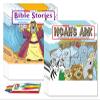 Safety Magnets 50Pack Christian Coloring Books with Crayons for Kids  Bible Stories (25) and Noahs Ark (25)  Bulk Religious Activity Books for Sunday School, VBS, CCD, Church Events view 1
