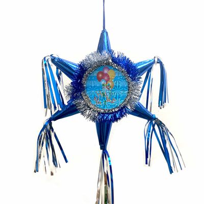 2 Pc Party Pinata 6 Point Happy Birthday Childrens Traditional Game Decor 10"
