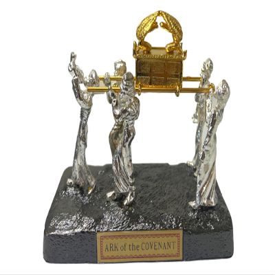 3 ARCHES USA The Ark of The Covenant Model Being Carried from The Levites Priests-Metal Statue-Judaica Israel