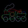 Neon LED Christmas Train and Car Motif  Lighted Silhouette  67 Inch view 1