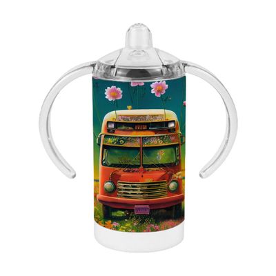 Hippie Bus Sippy Cup - Flowers Baby Sippy Cup - Graphic Sippy Cup