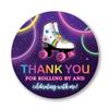 2"" Round Neon Rainbow Glow Roller Skating Thank You Party Favor Stickers - Set of 40 view 1