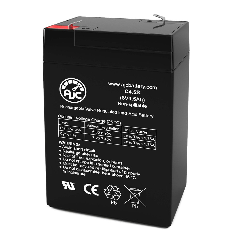 AJC Battery Compatible with Rock Wheels Bentley EXP12 Kids Toy Car 6V 4.5Ah Ride-On Toy Battery