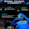 Toysery Glow In The Dark Party Supplies 140 Piece - Party Props Blacklight Party Supplies - LED Glasses, Foam Light Up Sticks, Glow Party Sticks - Neon Party Favors Hora Loca Party Supplies for Adults view 4