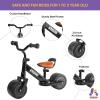 KRIDDO 1-2 Year Old Balance Bike, Mini Cruiser for First Birthday, Black view 3