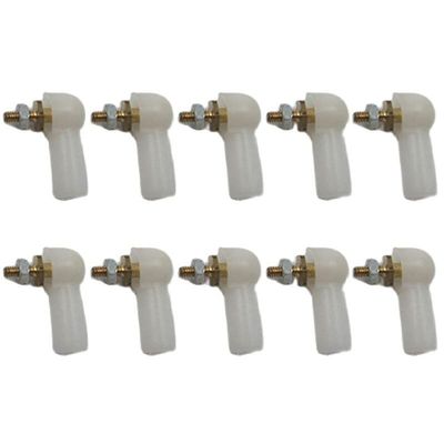 10PCS M2 M3 Plastic Ball Joint Buckle Tie Rod End Positioning Ball HeadConnector for Link Push 2mm/3mm Pull Rod RC Boat Model ( Color : M3 Wihte )