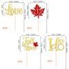 24 PCS Fall in Love Cupcake Toppers Glitter Maple Leaves Love I Do Cupcake Picks Fall Theme Wedding Cake Decorations for Bridal Shower Engagement Thanksgiving Birthday Party Supplies view 2