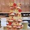 24 PCS Fall in Love Cupcake Toppers Glitter Maple Leaves Love I Do Cupcake Picks Fall Theme Wedding Cake Decorations for Bridal Shower Engagement Thanksgiving Birthday Party Supplies view 4