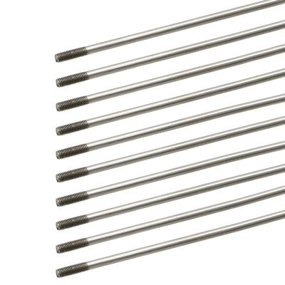 BAIJAC 10PCS M2/M3 Threaded Push Rods Stainless Steel Servo Connecting Stick L150/200/250/300mm Pull Pole for RC Boat/Aircraft Model ( Color : M2x250MM )