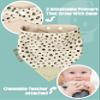 Cheeky Chompers 2-in-1 Baby Dribble Bib With Soft Silicone Teether, Reversible Bandana Style, Innovative Dimple Design Soothes Gums, 3-Layer Absorbency (Leopard Spot Neckerchew) view 2