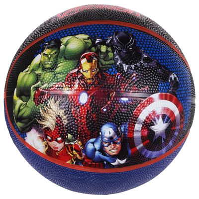 Marvel Avengers Basketball Size 6, Captain America, Iron Man, Captain Marvel, Black Panther, and Hulk Indoor and Outdoor Game Youth Sports Ball for Boys and Girls, Black