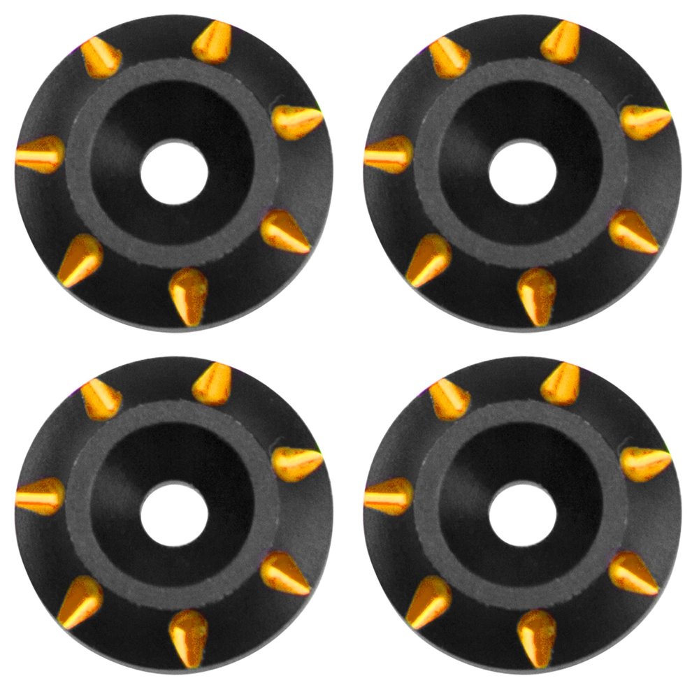4Pack Vgoohobby 1/8 Universal Rear Wing Buttons Gasket Fixed Wing Spacers Compatible with Arrma Traxxas HPI HSP Redcat Axial Tamiya 1/8 RC Buggy Truck Racing Car (Gold)
