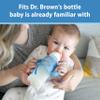 Dr. Brown's Narrow Baby Bottle Handles, 100% Silicone, Easy Grip Removable Handles for Bottle to Sippy Cup Transition, Blue/Gray/Green, 3-Pack, 4m+ view 3