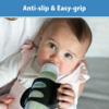 Dr. Brown's Narrow Baby Bottle Handles, 100% Silicone, Easy Grip Removable Handles for Bottle to Sippy Cup Transition, Blue/Gray/Green, 3-Pack, 4m+ view 4