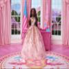 Barbie The Movie Doll, President Collectible Wearing Shimmery Pink & Gold Dress with Sash view 2