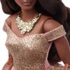 Barbie The Movie Doll, President Collectible Wearing Shimmery Pink & Gold Dress with Sash view 4