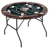 Barrington Billiards 6 Player Folding Round Card Table Casino Style 46 Inch Poker Table with Padded Rails, Cup Holders, and Poker Chips and Cards view 1