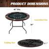 Barrington Billiards 6 Player Folding Round Card Table Casino Style 46 Inch Poker Table with Padded Rails, Cup Holders, and Poker Chips and Cards view 2