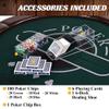 Barrington Billiards 6 Player Folding Round Card Table Casino Style 46 Inch Poker Table with Padded Rails, Cup Holders, and Poker Chips and Cards view 4